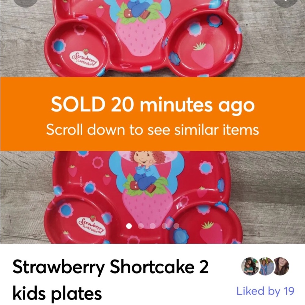 Strawberry Shortcake 2 kids plates